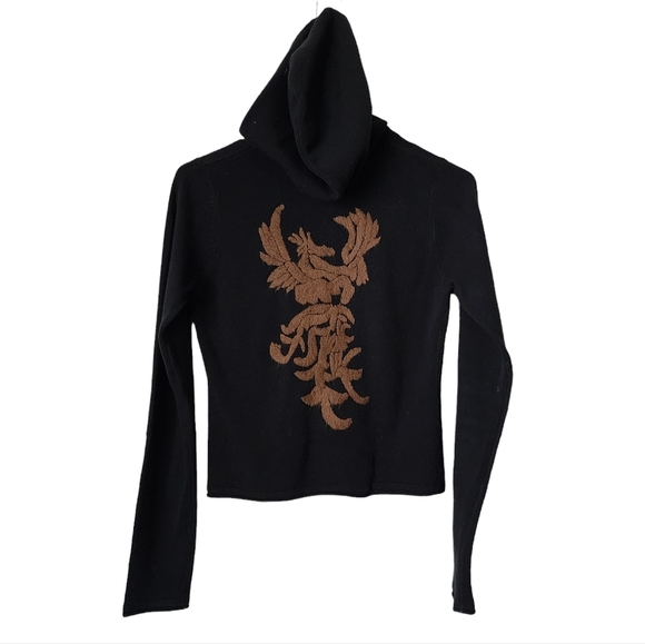 MISS ME x VINTAGE Y2K full zip hoodie butterfly flower in black S - Picture 2 of 5